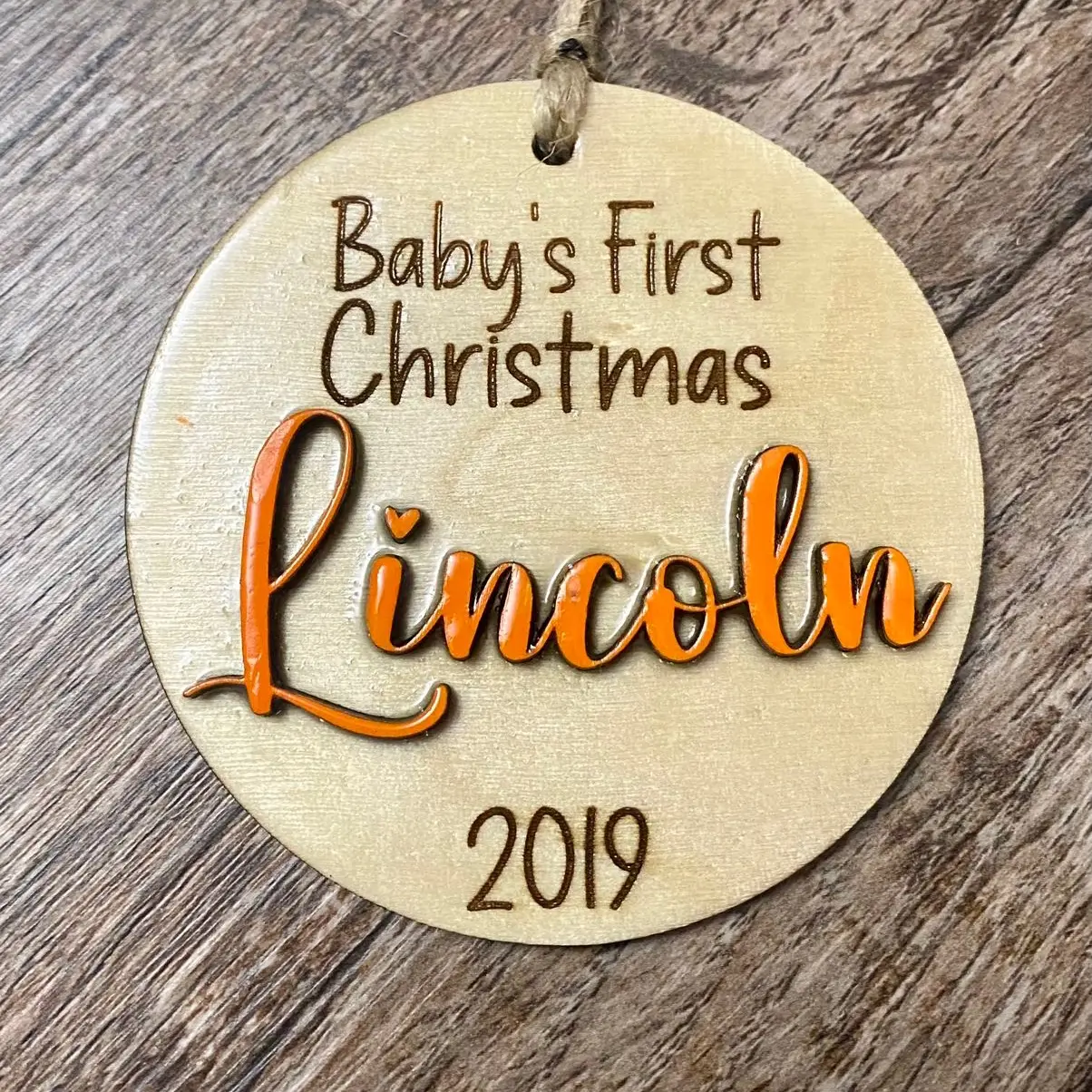 Baby’s first Christmas Ornament Handcrafted Gift Keepsake
