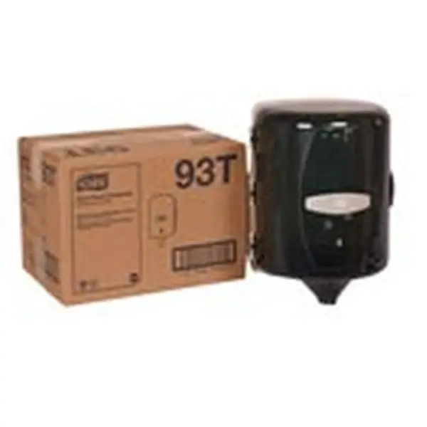 SCA 93T Plastic Vinyl Centerfeed Hand Towel Dispenser - 10.12x10x12.75 in., Smoke Finish, See-Through, 3.89 lbs, Chemical-Resistant, High Impact Flame Retardant, Easy Service Checks, Bathroom Home Supply