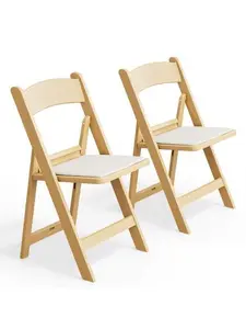 【Summervibes】Resin Folding Chairs with Cushion, Foldable Plastic Chair with Comfortable Padded Seats, Perfect for Event Party Indoor Outdoor