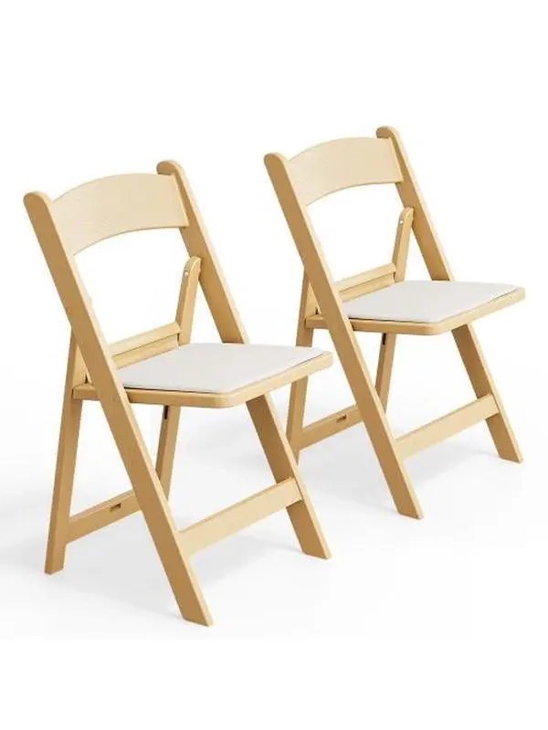 【Summervibes】Resin Folding Chairs with Cushion, Foldable Plastic Chair with Comfortable Padded Seats, Perfect for Event Party Indoor Outdoor