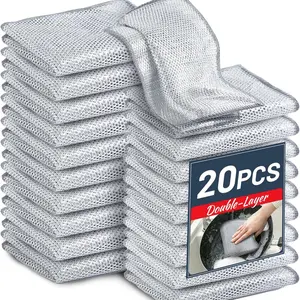 Washing Sponge Pad, Non-Wear Efficient Cleaning, Stackable Dishwashing & Kitchen Cleaning Sponge, 20 Pack, Commercial & Home Use