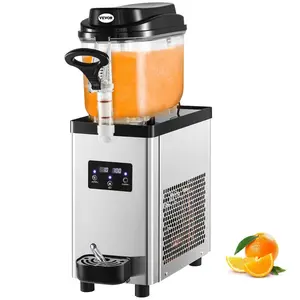 【Summervibes】VEVOR Commercial Slushy Machine,  6L/1.6 Gallons 25 Cups Single-Bowl, 300W 110V, Stainless Steel Margarita Smoothie Frozen Drink Maker, Slushie Machine for Supermarkets Cafes Restaurants Bars Home Use