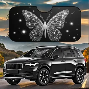 1pc, Crystal Butterfly Car Windshield Sun Visor, Folding UV Ray Blocker Sun Shade to Keep Your Vehicle Cool and Protected