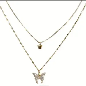 Double Layered Butterfly Necklace