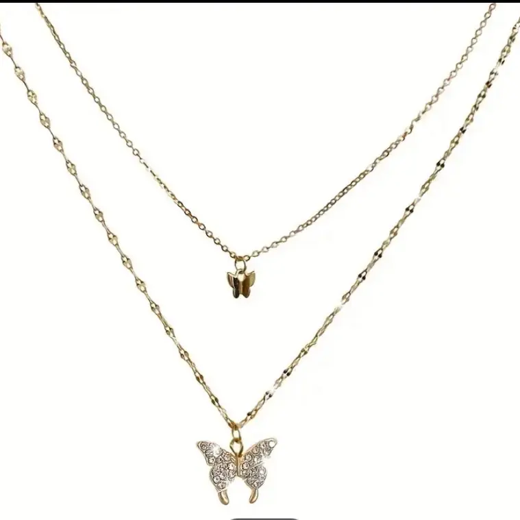 Double Layered Butterfly Necklace