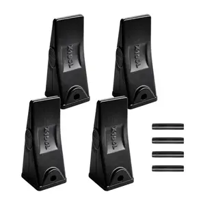 Excavator Bucket Teeth with Pins - X156L 4-Pack Bucket Tooth Set for Smooth, Efficient Excavation - Heavy-Duty 5.3-Inch Long Replacement Teeth for Skid Steer and Mini Excavator, Construction, Demolition, and Landscaping Tasks