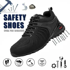 Men's Steel Toe Shoes Indestructible Work Safety Puncture-Proof Lightweight Composite Toe Sneakers Work Casual Fashion Comfortable  Indestructible Design Breathable Non Slip Durable Walking Footwear For All Seasons