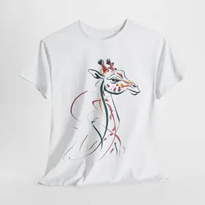 Unisex Giraffe Graphic Tee Shirt - Crew Neck, Short Sleeve