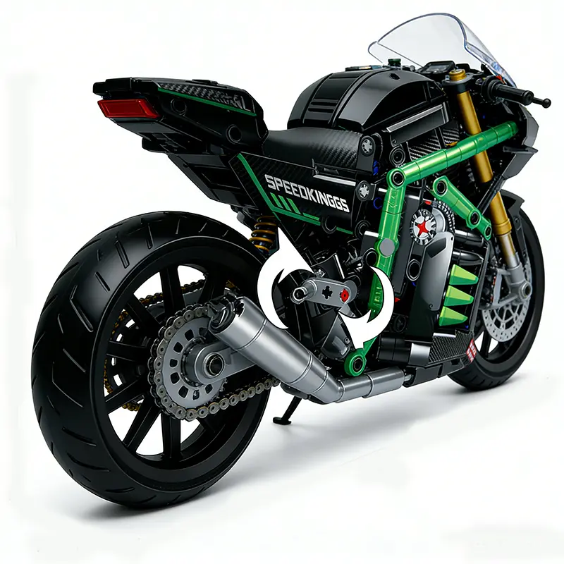 Kawasaki H2 Motorcycle Mechanical Assembly 1:8 Scale Giant High