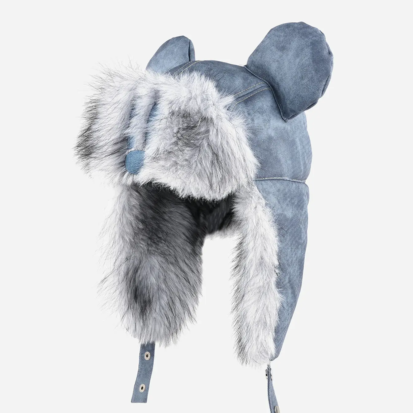 Plush Cute Mouse Ear Hat for Men and Women, Winter Warmth, Ear Protection, Thickened, Cold-Proof, for Cycling and Skiing, Trendy Winter Fashion