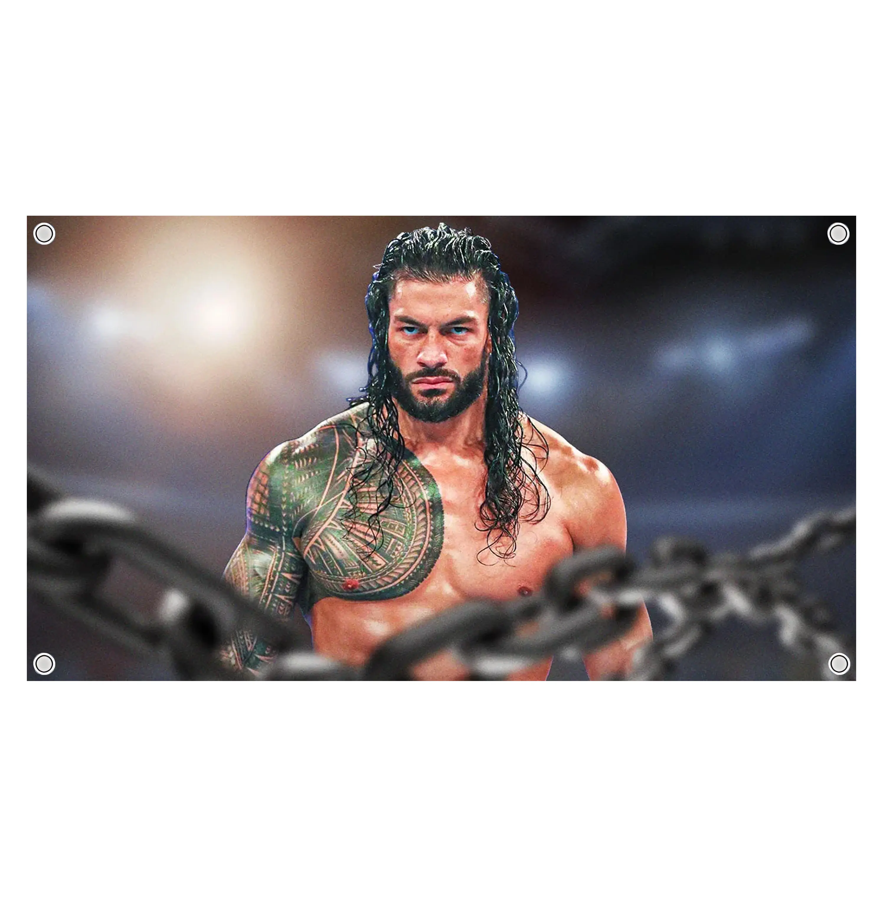WWE star Roman Reigns Flag - WWE Superstar Wrestling Home Decor WWE Wrestling Wall Flag Banner, Pro Wrestling Room Decor for Bedroom, Vintage Wrestler Gift for Men & Women