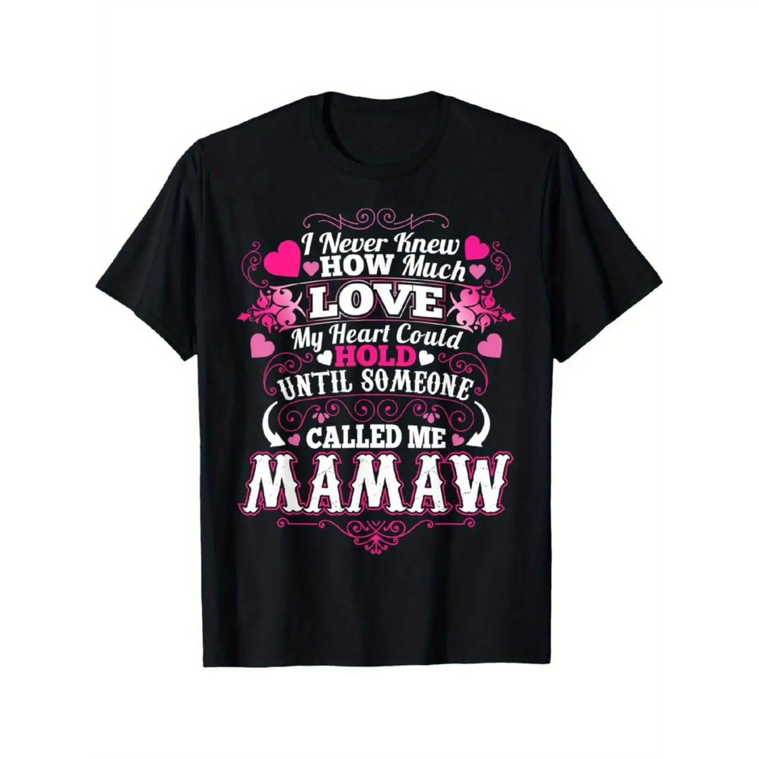 Lady's Casual Round Neck Shortsleeve Sports Top - Summer Custom Graphic Tee Gift for Mom (Mamaw-Loving), Women, Tshirt, Crew Neck, Short Sleeve