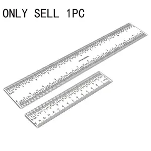 Multifunctional 6" 12" Clear Acrylic Rulers for Crafting Card Making Home Office 12 Inch Zero-Centering Ruler Easy Measurements Hand Tools