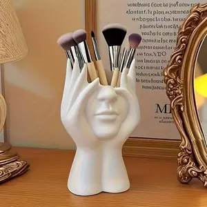 Nordic Style Human Sculpture Storage Box, Student Dorm Office Desk Organizer, Stationery Pen Holder, Makeup Brush Rack