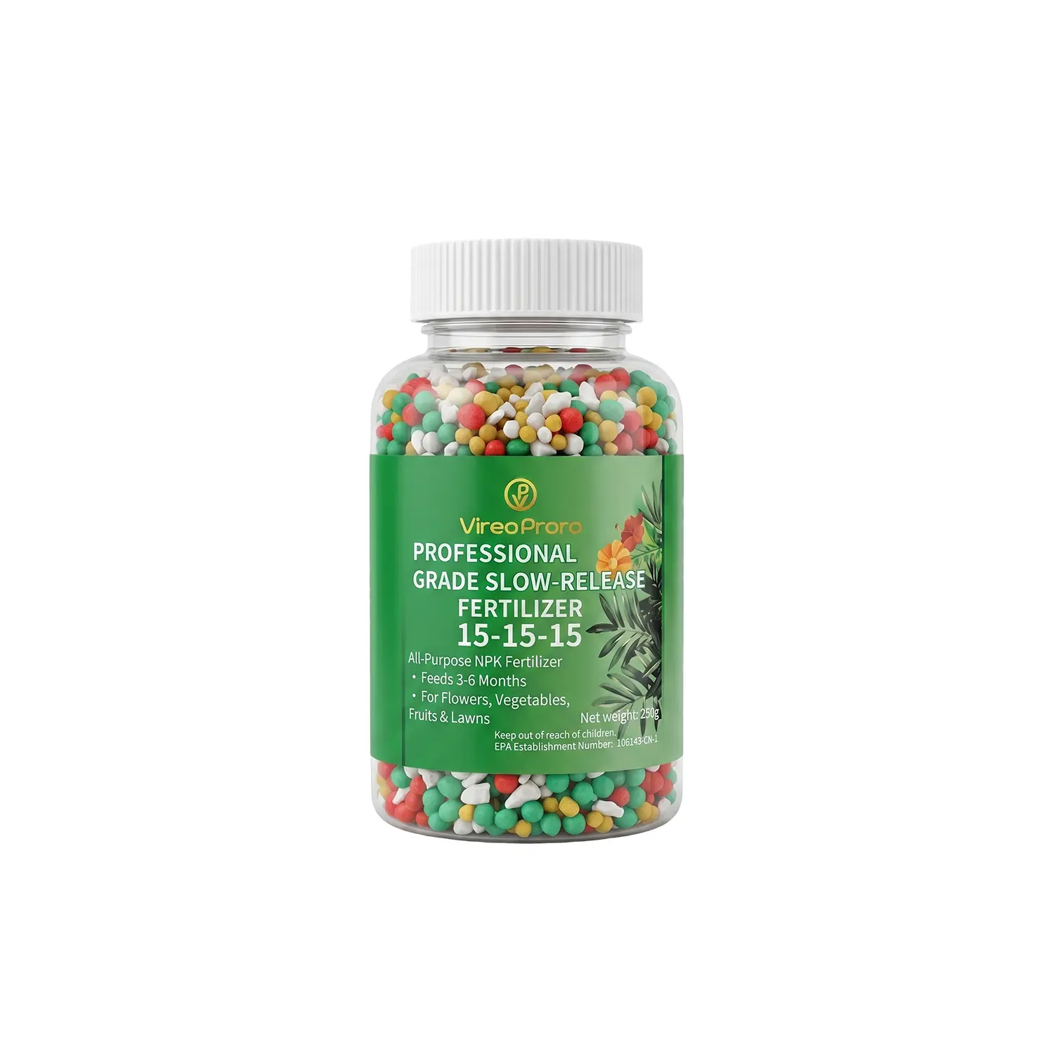 E02 Slow Release Granular Plant Fertilizer, Balanced Nutrient Supplement for Indoor Potted Plants, Flowers, Vegetables & Garden Foliage, Steady Nutrient Supply, Easy Apply Daily Home Gardening Soil Care Granules