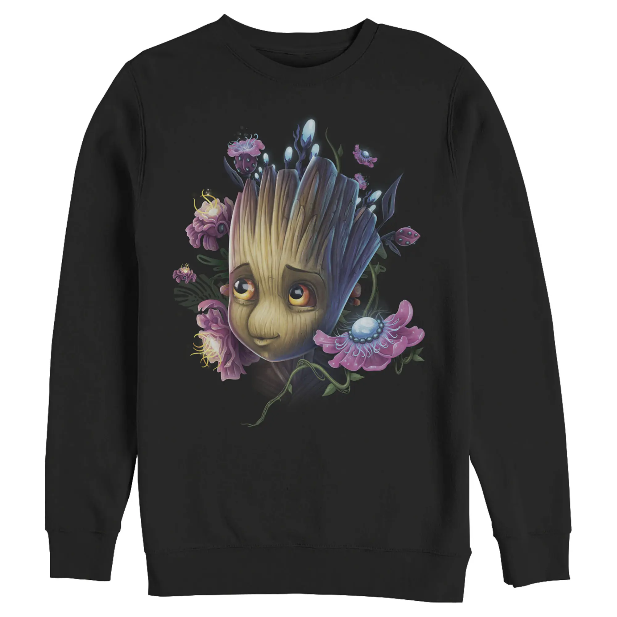Men's Marvel Guardians of the Galaxy Flower Baby Groot Sweatshirt