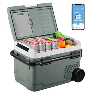 Alpicool ZYW Portable refrigerator, (-4℉-68℉) 61 Quarts Beverage Cooler, Dual Zone Carrefrigerator,100~240V AC Camping Fridge, Wine Cooler