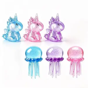 KIDGENIUS 6/3/1 Pack Fidget Toys | Glitter Unicorn & Jellyfish Squeeze Toys | Waterproof Washable Desk ASMR