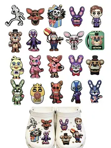 Midnight Bear Shoe Decor Set, Cartoon Theme Footwear Shoe Accessories for Holey Shoes, Party Gifts for Boys and Girls, All-Season Casual Style, Shoe Charms
