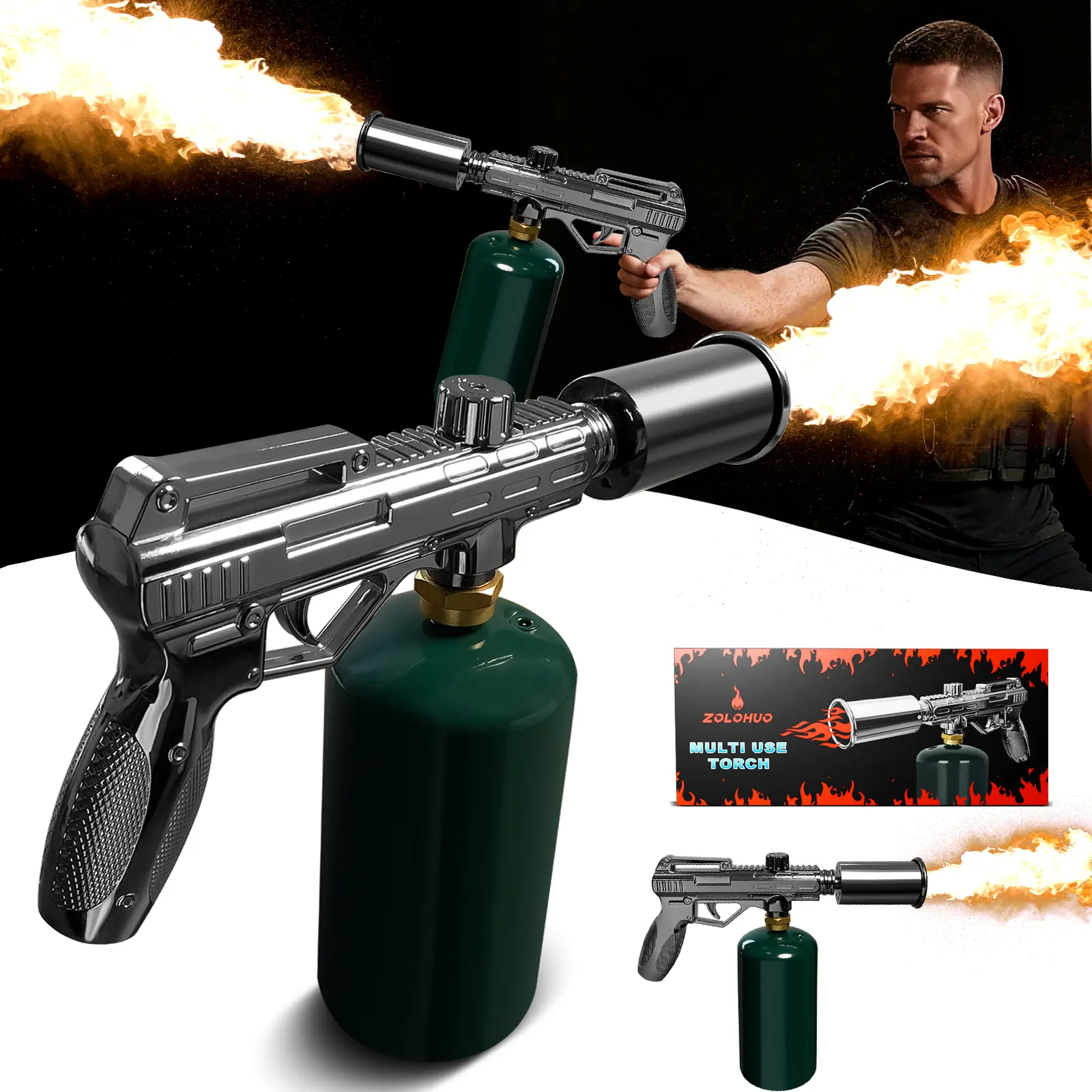 Black Grill Cooking torch lighter, Propane Torch Charcoal Lighter,  windproof lighter,Culinary Kitchen Butane Charcoal Starter