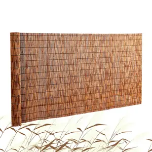 VEVOR Natural Reed Fencing, 4 ft x 16.4 ft, Reed Screen Curtain Balcony Reed Fence Roll for Outdoor Backyard Patio, Decorative Fence for Backyard Garden Fencing Divider, Privacy Screen Panel, Brown