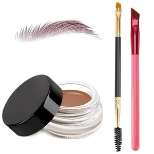 3 IN 1 Eyebrow Gel Kit With 2 Eyebrow Brushs,【High Pigment】,【Waterproof】,【Long Wearing】, Eyebrow Pomade For All Skin Tones, #08 auburn