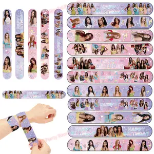 K&Katseye Slap Bracelets Party Favors Snap Wristband for Kpop Girl Birthday Xmas Gift School Prize Kid Party Decoration Supplies
