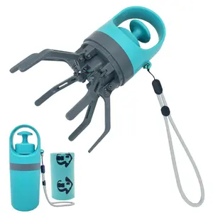 Portable Dog Poop Scoop with Bag Dispenser, Portable No Touch Poop Scooper for Small Medium Large Dogs,Leash Attachable, Dog Walker Waste Picker for Small Medium Large Dogs, 15 Bags Include