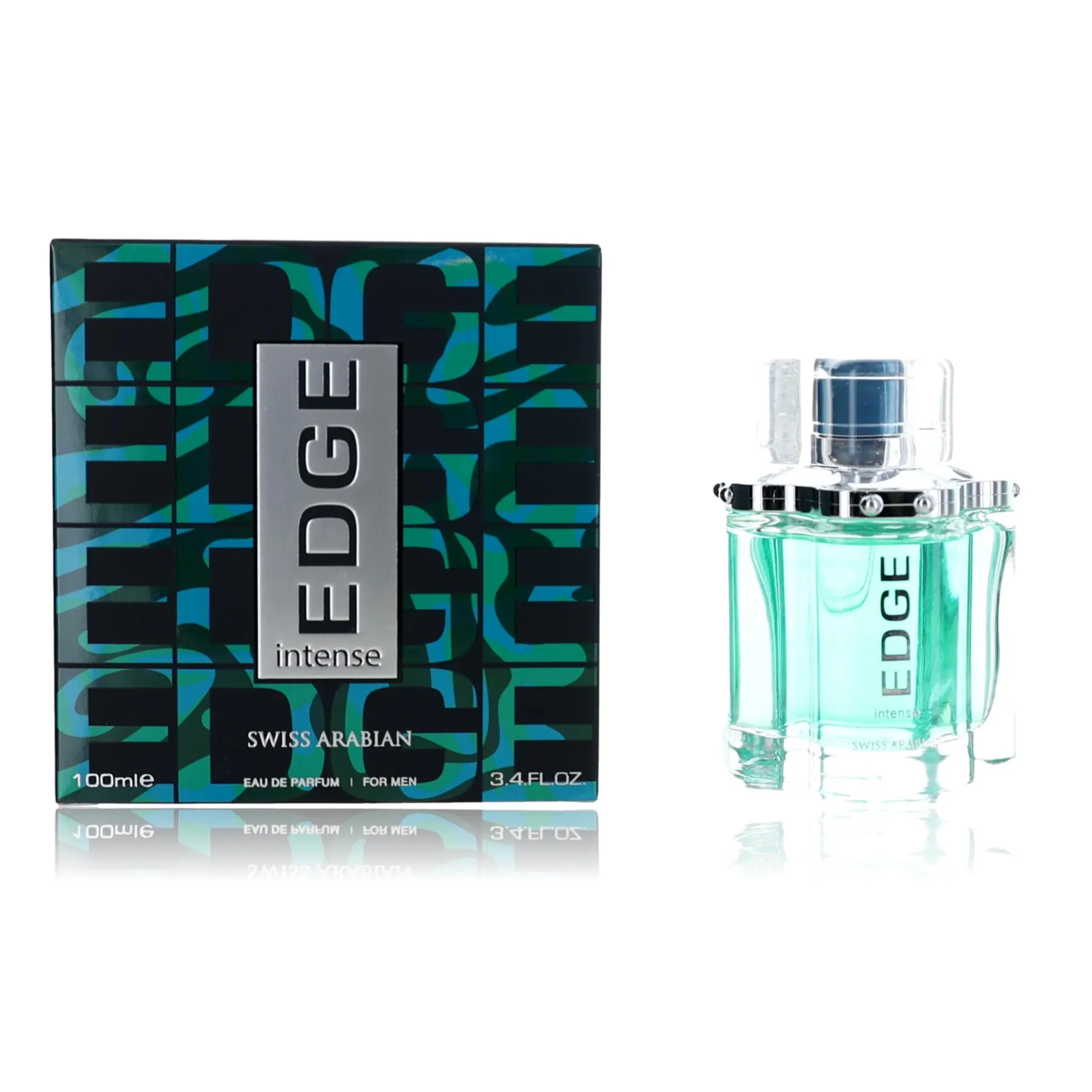 Edge Intense by Swiss Arabian, 3.4 oz EDP Spray for Men, Pineapple, Vanilla Scents, Arab Perfume, Fruity, Ginger, Amber, Jasmine, Musk, Floral, Rose, Aromatic Scent Men's Fragrance