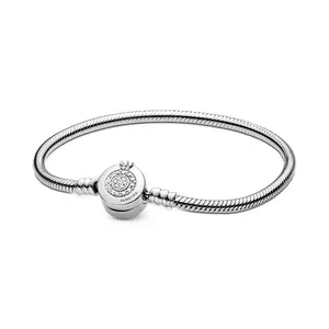 Pandora Moments Sparkling Crown O Snake Chain Bracelet 599046C01-16