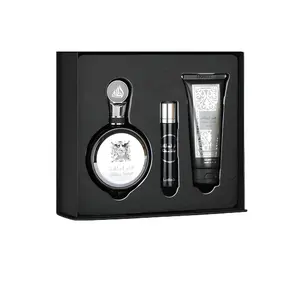 Lattafa Fakhar Black | 100ml Eau De Parfum, 12ml Travel Spray & 100ml Shower Gel Fragrance Giftset For Men