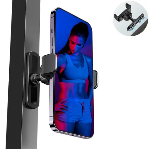 EphemeralLuxe Compact Portable Magnetic Phone Mount - 360° Rotate Universal Smartphone Holder, N52 Magnet for Metal Surfaces, Hands-Free Gym Accessory, Fits iPhone 16/15/14/13/12 Series, Gym Bag-Compatible Fitness Accessory