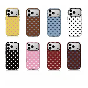 Vintage Multi‑Color Polka Dot Multi‑Pack 2‑in‑1 Phone Cases — Compatible with iPhone 17/16/15/14/13/12/11. Drop‑Resistant, Non‑Slip, and Fade‑Resistant. The Perfect Gift for Retro and Minimalist Style Lovers.