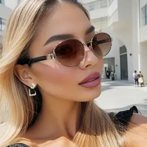 Retro Tortoiseshell Oval Sunglasses - Daily Commute & Vacation Wear, Face-Slimming Design for Round & Square Faces, UV400 Protection & Prescription-Compatible Lenses