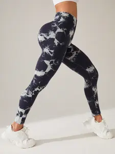 Women's Tie Dye Yoga Workout Tight Pants, High Waist Butt Lifting, High Elasticity Quick Dry, Sporty Skinny Trousers for All Seasons
