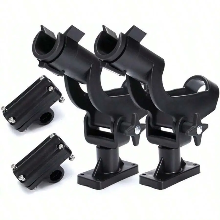 Fishing Rod HoldersAdjustable Rotatable Plastic Fishing Rod 3 Mount Rack Holder Bracket Boat Canoeing Rowing Mount Kit Kayak Side Rod Holder kast  king  saltwater