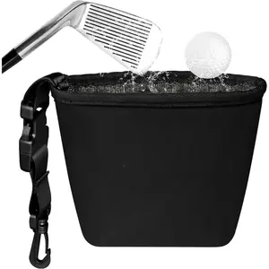 Golf Club and Golf Ball Cleaning Bag,Golf Ball Cleaner,Golf Club Cleaner,Cleans Club Grooves, Golf Bag Accessories,Machine Washable, Golfer Gifts for Men,Detachable Clip