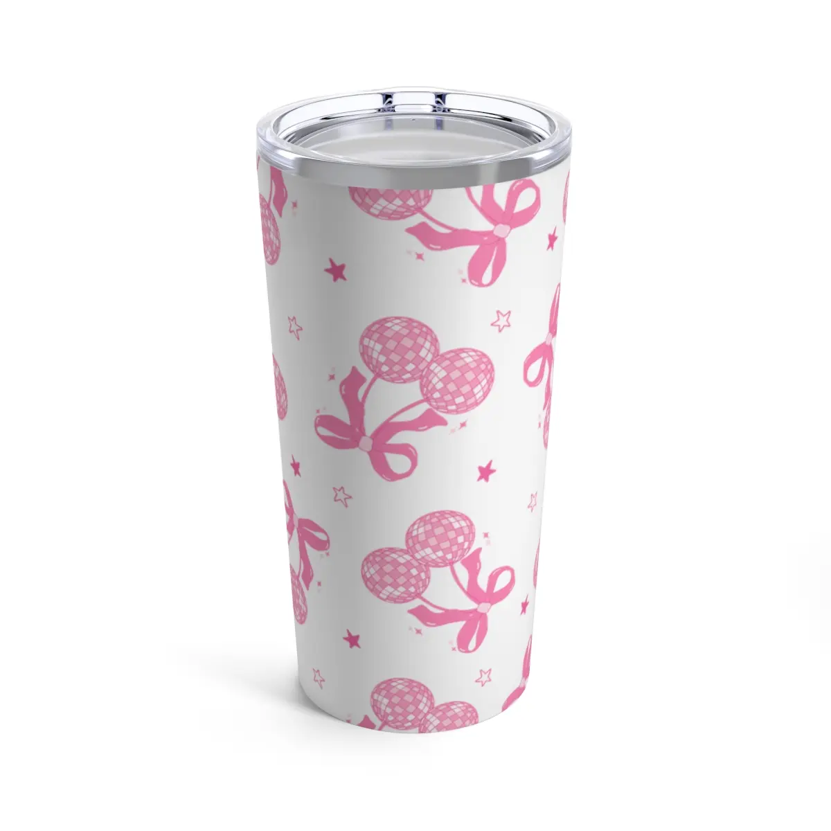 Girly Disco Ball Pattern Tumbler 20oz - Pink Disco Ball Pattern