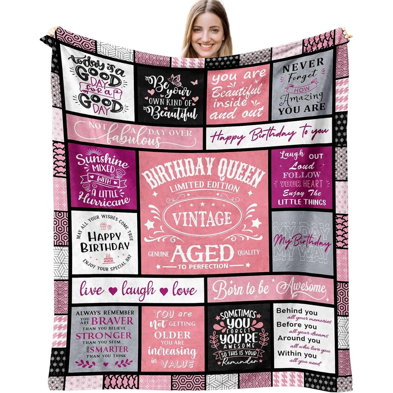 Birthday Gifts for Women Girls Her Friendship, Gifts for Women Birthday Unique, Womens Birthday Gift Ideas for Mom Friend Sister, Happy Birthday Gifts for Woman, Best Female Bday Throw Blanket 60"X50"