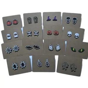 Assortment of Halloween Stud Earrings -Spooky Season - A