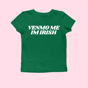 Venmo Me I'm Irish St Patty's Day Baby Tee Lucky Irish Trendy Retro St Paddys Day y2k 90s Style St. Patricks Day Lovers