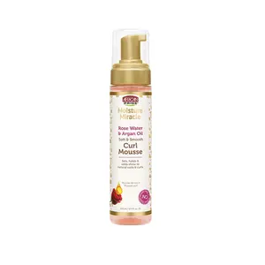 African Pride Moisture Miracle Rose Water & Argan Oil Haircare Mousse - Unisex Moisturizer, Hydrating Lightweight Foam, Curl Care, 8.5 oz