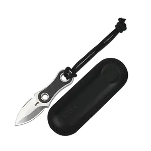 CJRB Knap Pocket Knife, Fixed Blade With Sheath, EDC With 1.18'' AR-RPM9 Powder Steel Blade, Mini Carbon Fiber Handle for Men Outdoor Survival Camping