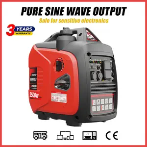 SIOKIUU 2500W Portable Inverter Generator, 1900W Running, Super Quiet Gas Powered, Pure Sine Wave with CO Sensor, for RV Camping & Home Backup