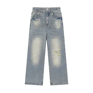 Vintage Wash Distressed Denim Jeans