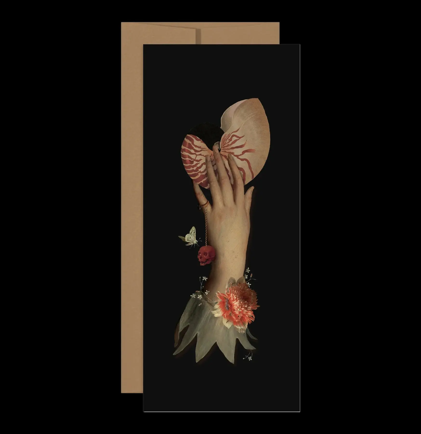 Red Nautilus Greeting Card