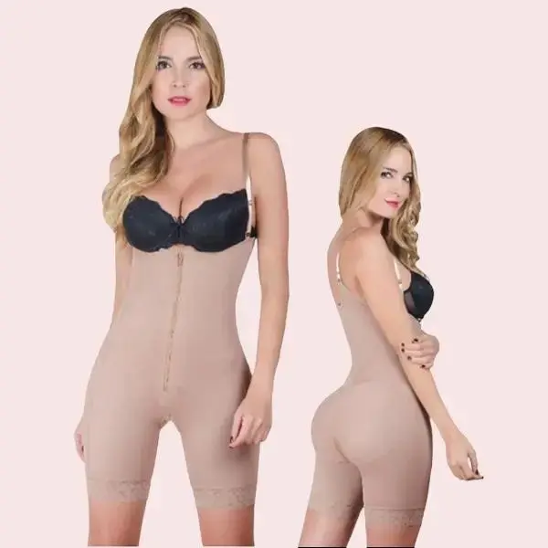 Bbl & Lipo Surgery Faja Colombiana Ref-2048 High Compression Shapewear for Women Comfortable Everyday Wear Cocoa Black Flat Seams Easy Use Post-Surgery Recovery Support Clothes Fit Garment Shaper Tee Basic Minimalist Crewneck - Womenswear