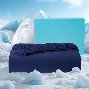 Fitted Sheet  - Cool Technology for Hot Sleepers and Night Sweats, Q-Max>0.46 Tech, Deep Pocket Up to 18", 360?Elastic Band-1 Fitted Sheet with Double Side Pockets,Blue