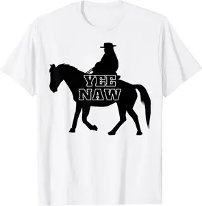 Yee Naw Yee Haw Funny Horse Cowboy Country Wild West Meme T-Shirt - Karenlyn Shop 87B0978WM29L