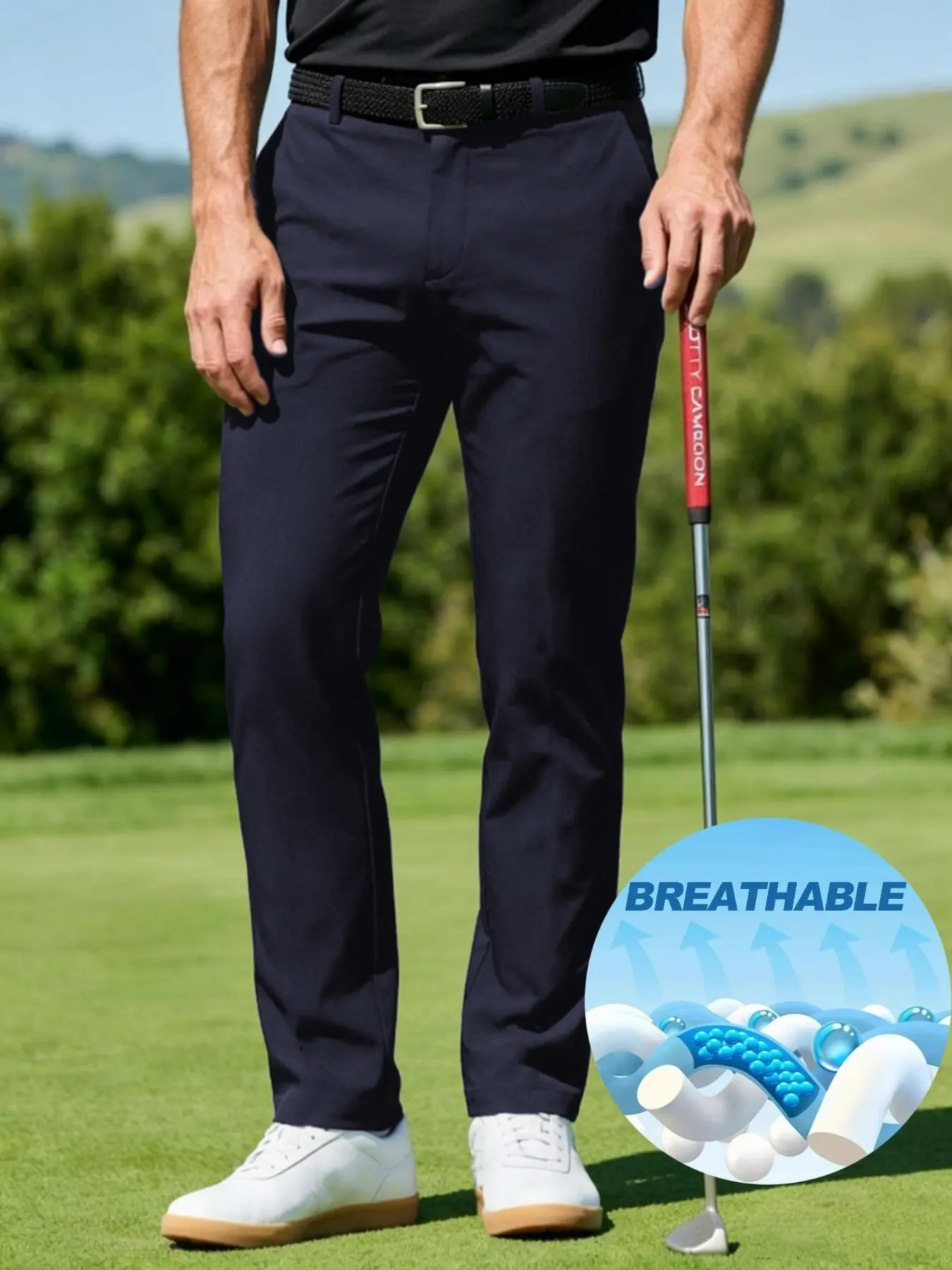 Men's Mid Straight Leg Suit Pants, Trouser, Fitted Trousers, Menswear, Breathable Sweat-Wicking, Wrinkle-Resistant, Stretchy Fabric, Business Casual, Ideal for Work, Sports, Weekend, Business Work Clothes